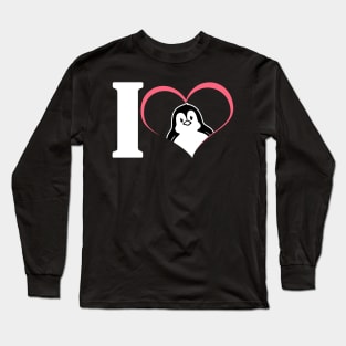 'I Love Penguins' Cute Penguin Seabird Gift Long Sleeve T-Shirt